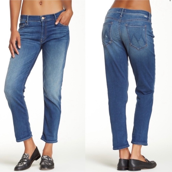 MOTHER Denim - MOTHER The Dropout Slim Boyfriend Jeans in Smoke and Mirrors